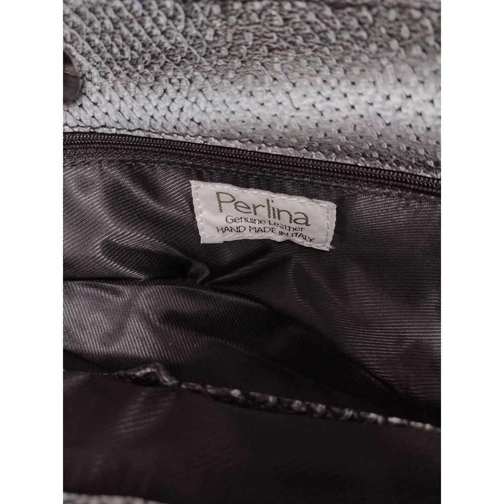 Perlina black, gray and white handbag